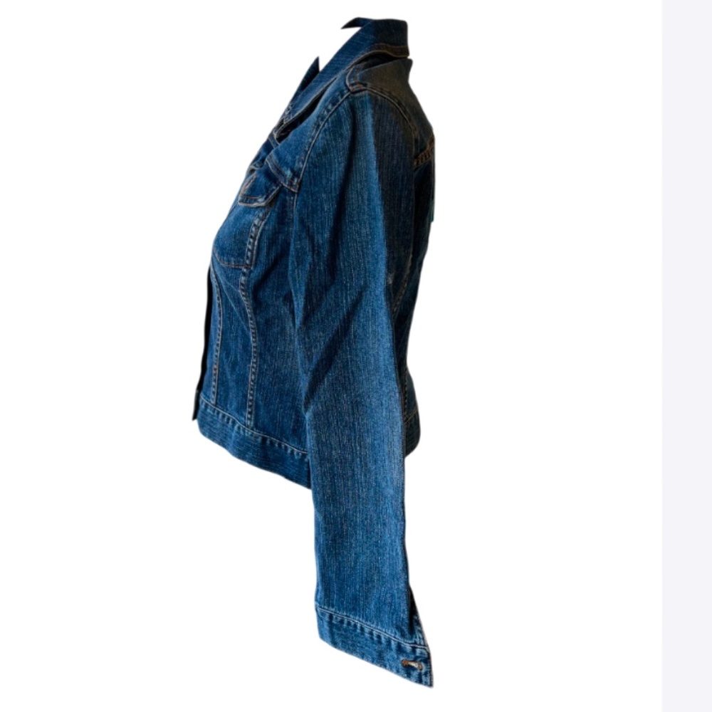 90s Long Sleeve Denim Basic Button Down Jean Jacket - Picture 4 of 11